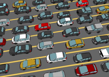 Araba vektör llüstrasyonu. soyut yol vektör çizimi