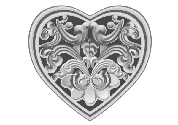 Πέτρα Καρδιά Αφηρημένη Διανυσματική Απεικόνιση Απομονωμένη Λευκό Φόντο — Διανυσματικό Αρχείο