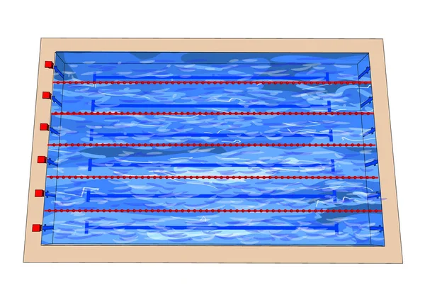 孤立在白色背景上的游泳池矢量图 — 图库矢量图片