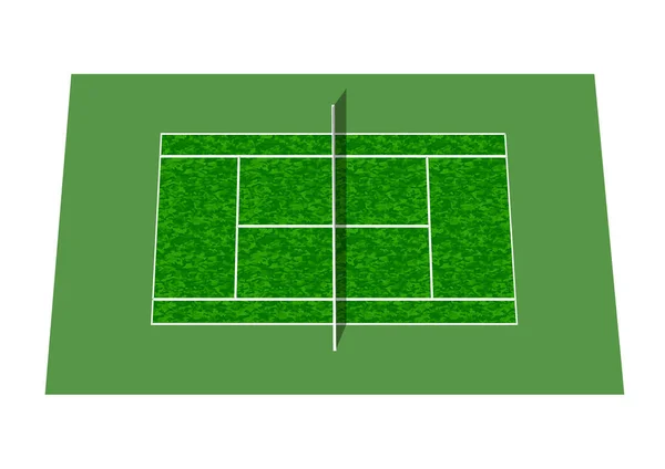 Tennis Court Vector Illustration Isolated White Background — Stock Vector