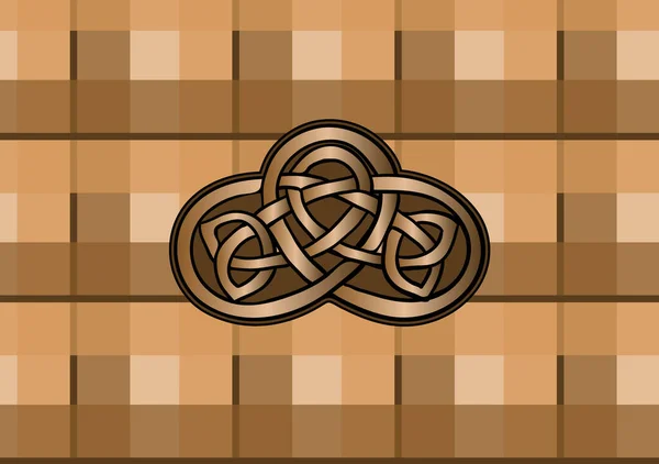 Illustration Vectorielle Celtique Broche Celtique Sur Tartan — Image vectorielle