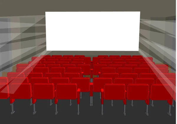Ilustrasi Vektor Interior Sinema Auditorium Bioskop Kosong Atau Ruang Konferensi - Stok Vektor