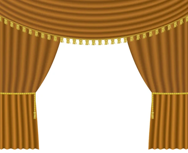 白色背景上的褐色窗帘 — 图库矢量图片
