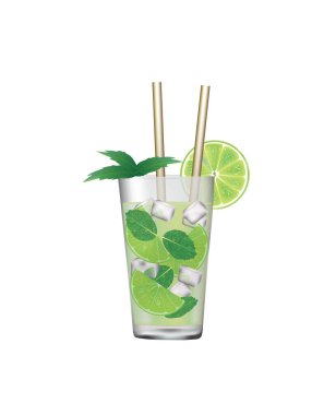 Kokteyl bardağında mojito.