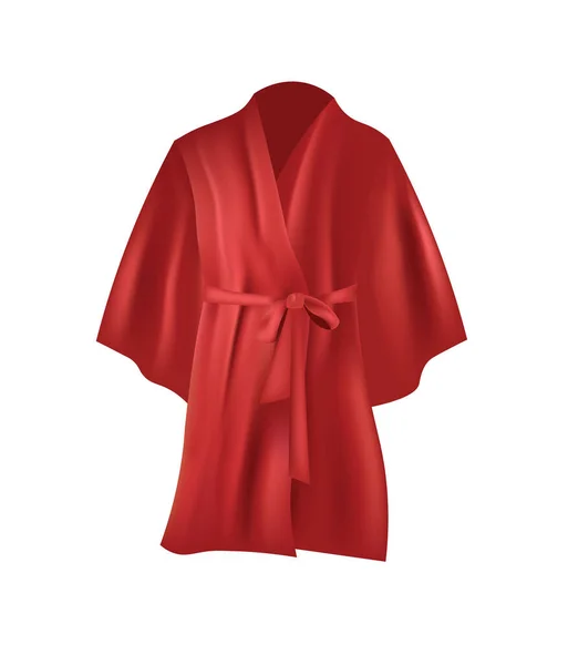 Red Silk Bathrobe Vector Illustration — Stock Vector