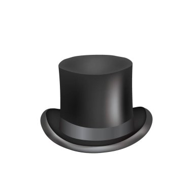 Siyah silindir şapka. vektör illüstrasyonu