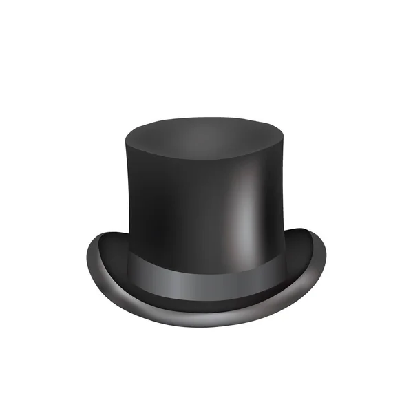 Siyah Silindir Şapka Vektör Illüstrasyonu — Stok Vektör