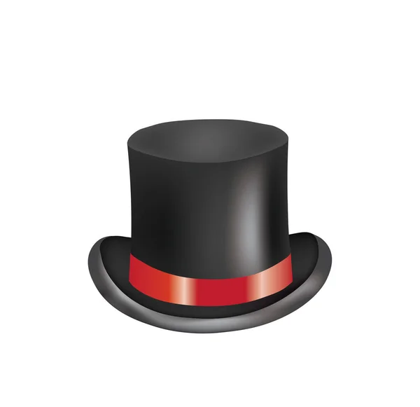 Μαύρο Καπέλο Κυλίνδρου Εικονογράφηση Διανύσματος — Διανυσματικό Αρχείο