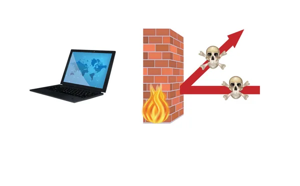 Icona Firewall Rete Illustrazione Vettoriale — Vettoriale Stock
