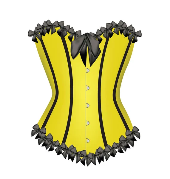 Yellow Sexy Corset Векторная Иллюстрация — стоковый вектор