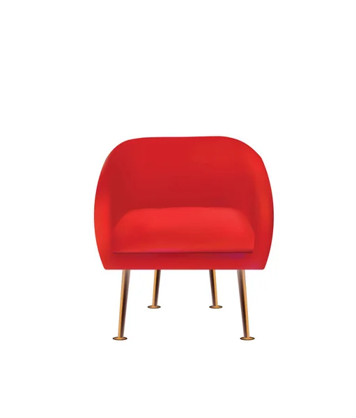 Cadeira Braço Vermelho Ilustração Vetorial —  Vetores de Stock
