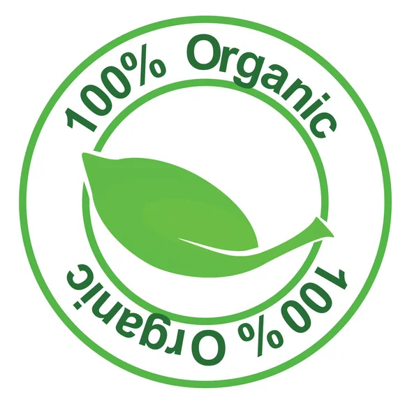 100 Percent Organic Sign Vector Illustration — Stock Vector