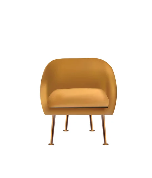 Yellow Arm Chair Vector Illustration — Stock Vector