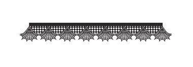 Beyaz arkaplanda siyah dantel, vektör
