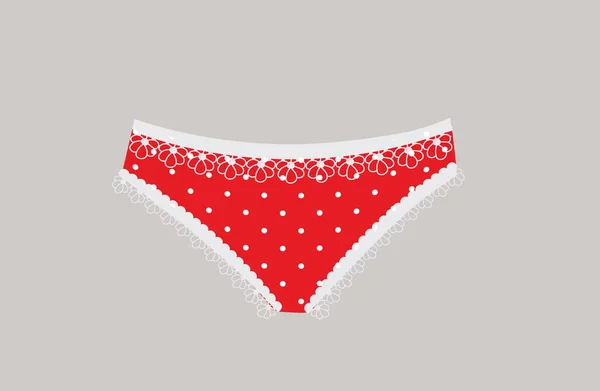 Red Lace Woman Panties Vector — Stock Vector