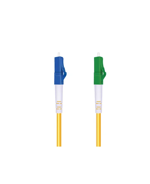 Cable Fibra Óptica Con Conector Vector — Vector de stock