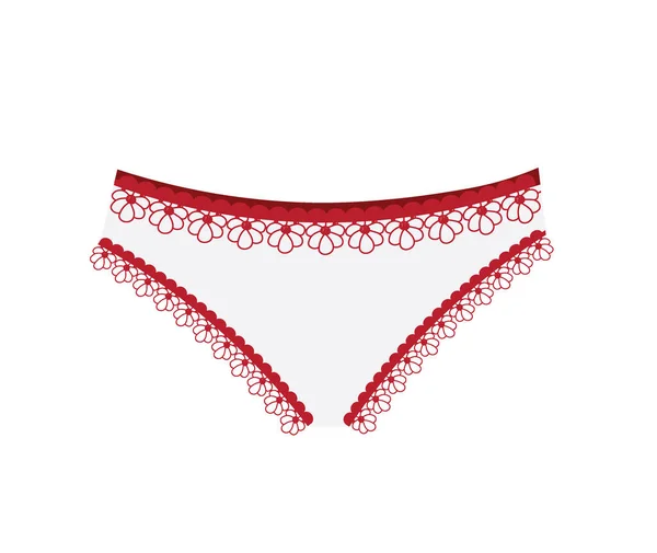 White Lace Woman Panties Vector — Stock Vector