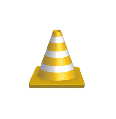 Sarı trafik güvenlik konisi. vektör illüstrasyonu