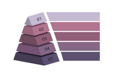 Renkli bilgi grafikleri piramidi. vektör illüstrasyonu