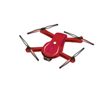 Kırmızı İHA, tepeden görünüm, vektör