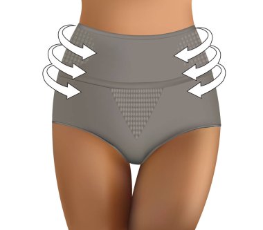 Göbek kontrol ince şekilli külot, vektör