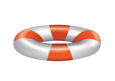 Hayat kurtarma turuncu ve beyaz yüzer, vektör
