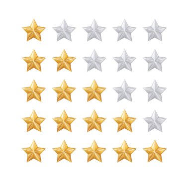 Yıldız derecelendirme simgesi seti, vektör