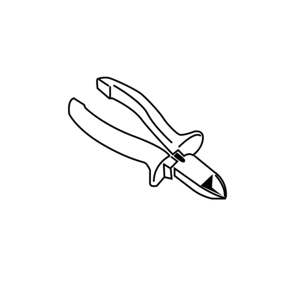 Schneidewerkzeug Einfache Illustration Vektorschneider Zangen Drahtschneider — Stockvektor