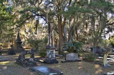 Tomb statue in Bonaventure Cemetery clipart