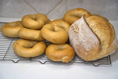 Organic Sourdough Bread and Bagels fresh out of the home oven