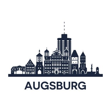Abstract skyline of city Augsburg, vector illustration