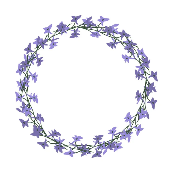Couronne Florale Décorative Avec Des Fleurs Alouette — Image vectorielle