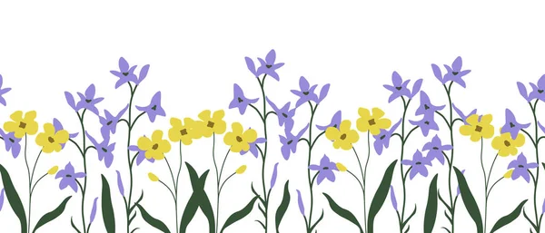 バターカップとラークスパーで装飾的な花の背景 — ストックベクタ