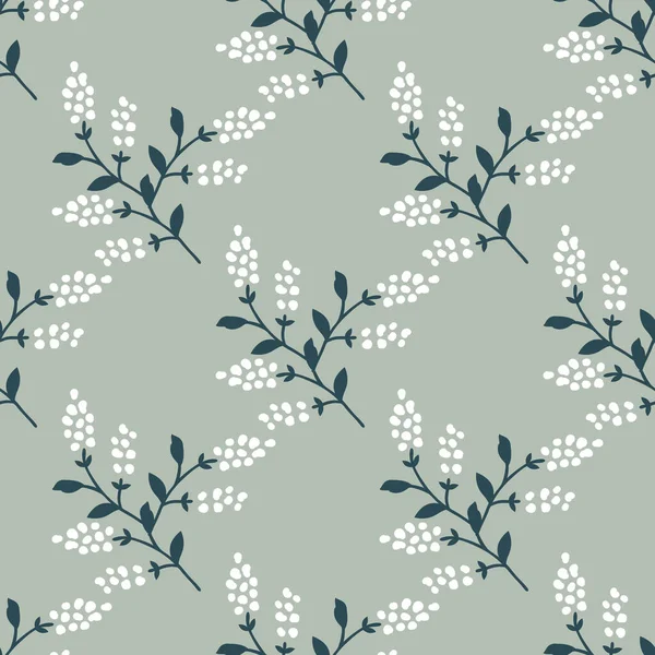 Seamless Floral Pattern White Flowers — Stock Vector