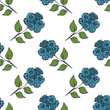 Seamless ageratum vector decorative pattern