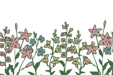 Meadow flowers vector decorative background