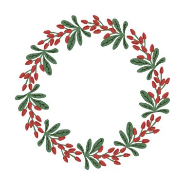 Barberry decorative simple vector wreath