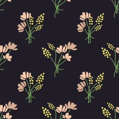 Seamless floral decorative vector pattern clipart
