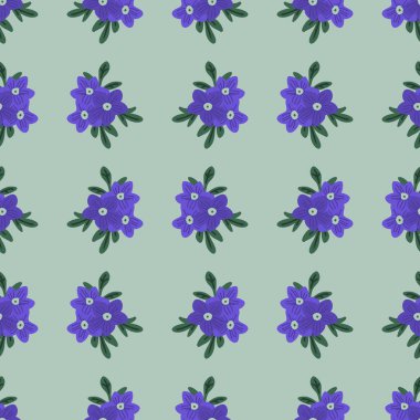 Kusursuz mavi çiçekler dekoratif desen