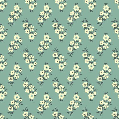 Seamless white decorative vector flowers