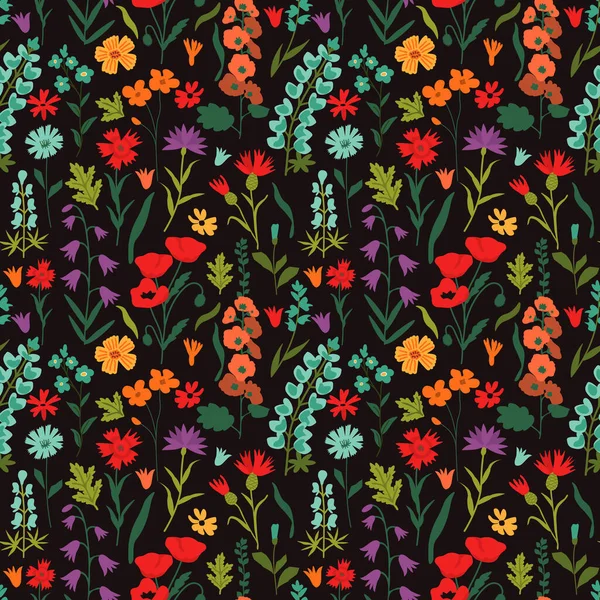 Patrón Vector Decorativo Floral Sin Costuras — Archivo Imágenes Vectoriales