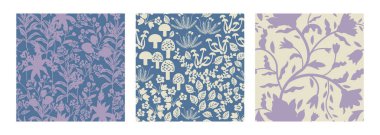 Kusursuz vektör dekoratif desenler ayarlandı