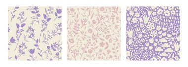 Kusursuz vektör dekoratif desenler ayarlandı