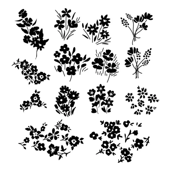孤立した花ベクトル装飾セット — ストックベクタ