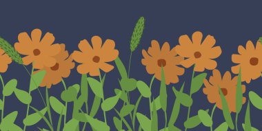 Kadife çiçeği dekoratif vektör arkaplanı