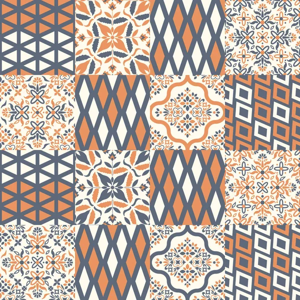 Kusursuz dekoratif vektör desenleri ayarlandı