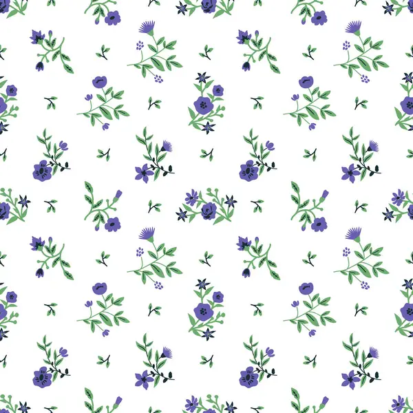 Seamless Floral Decorative Vector Pattern Stock Illustration