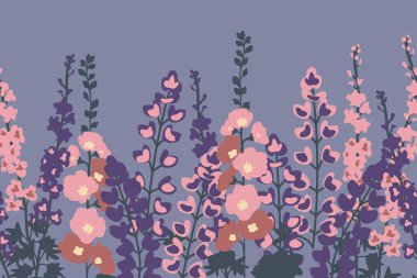Seamless floral decorative horizontal background