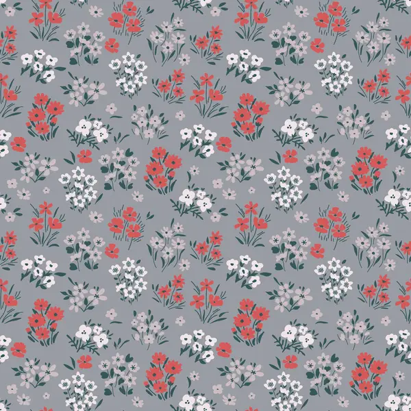 Seamless Ditsy Red White Pattern — Archivo Imágenes Vectoriales