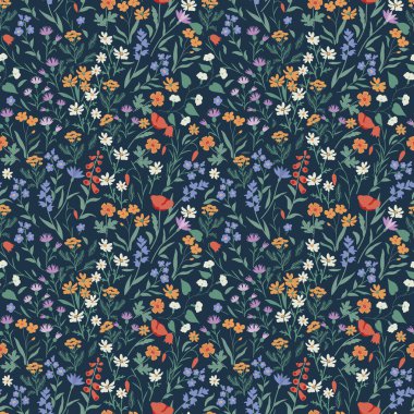 Kusursuz vektör basit dekoratif çiçek deseni